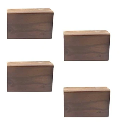 Image of Set of 4 Rectangular Furniture Heightening Leg,Wooden Legs,Solid Wood Bed Feet,Sofa Legs in Pine,Tv Cabinet Feet,Coffee Table Support Legs,Couch Replacement Legs(Walnut10cm)