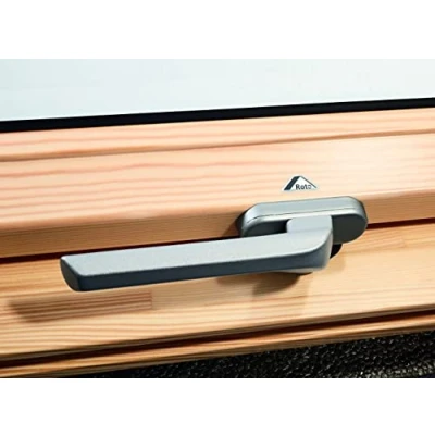 Image of Roto Original Window Handle, Handle for roof Windows of The Series R4 and R7 Wood, Colour: Silver