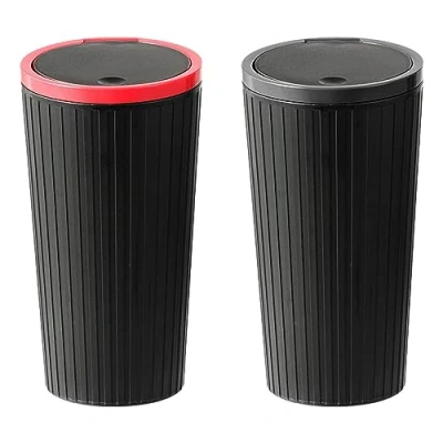 Image of PW TOOLS Car Rubbish Bin with Lid, Trash Can, Automotive Cup Holder Garbage Portable Small Holder, for Home Desktop