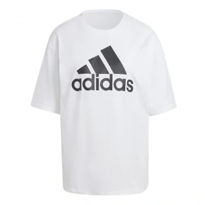 Image of adidas Women&#039;s Essentials Big Logo Boyfriend Tee, White/Black, XS