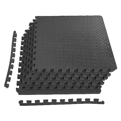 Image of BalanceFrom Puzzle Exercise Mat with EVA Foam Interlocking Tiles,3/4&quot; Thick, 24 Square Feet, Black