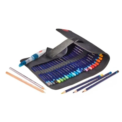Image of Derwent Pencil Wrap, Black, Accessories Ideal for Sketching and Drawing, Professional Quality Roll Up Case, 2306206