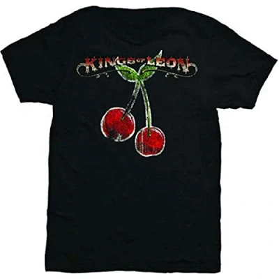 Image of ZHAO Kings of Leon &#039;Cherries&#039; T Shirt Black L