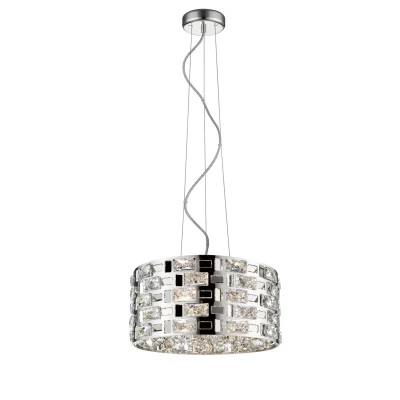 Image of Lola 5 Light Chrome Crystal Pendant Ceiling