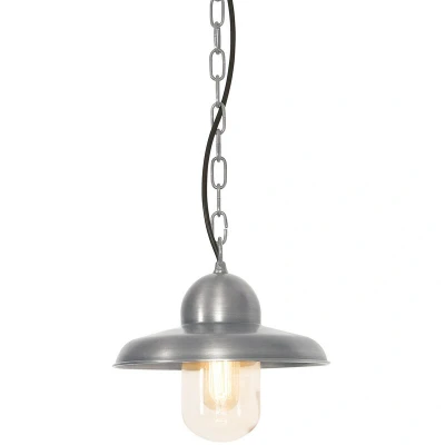Image of Somerton 1 Light Outdoor Ceiling Chain Lantern Antique Nickel IP44, E27