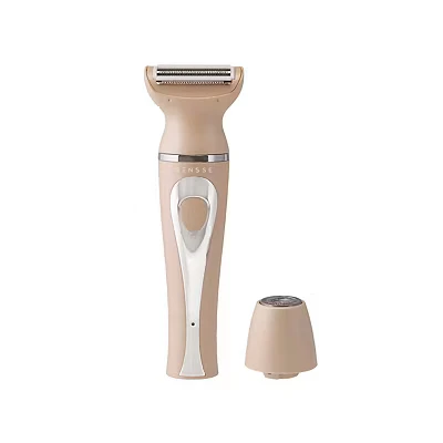 Image of Sensse Trimkini Shaver Your 2 in 1 Face, Bikini Bare Necessity Two Detachable Stainless Steel Blades Handles Any Hair Length Wave Goodby to Irritation