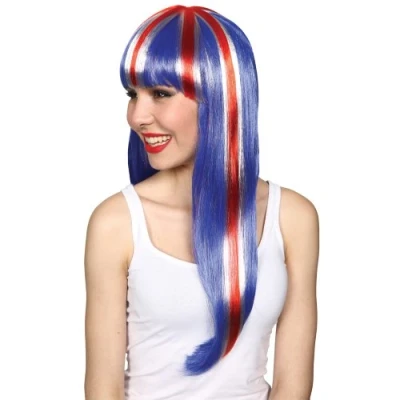 Image of Wicked Costumes Adult Union Jack GB Fan Wig LONG