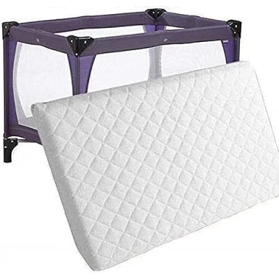 Image of Travel Cot Bed Mattress Fully Breathable Foam &amp; Poly Cotton Cover for Baby Comfort 95cm X 65cm 5cm by TOP STYLE COLLECTION (95cm 5cm)