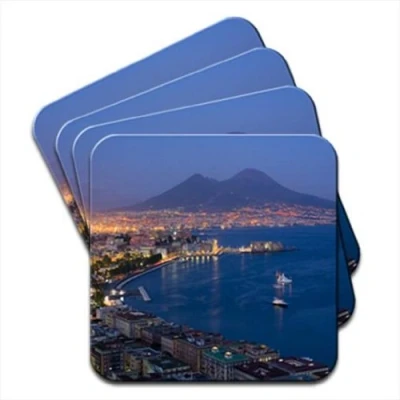Image of Bay Of Napoli With Vesuvio In Background Set 4 Coasters