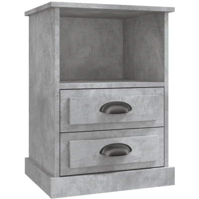 Image of vidaXL Bedside Cabinet Concrete Grey 43x36x60 cm