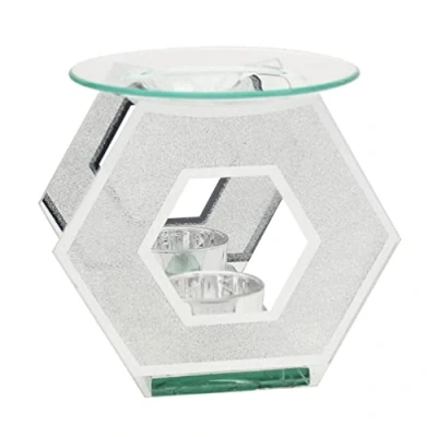 Image of Desire Aroma Wax Melt &amp; Oil Warmer Silver Glitter Hexagon Shape