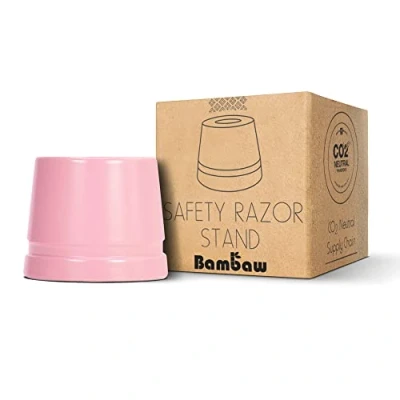 Image of Bambaw Pink Safety Razor Stand Does Not Fit All Razors Holder Shave Double Edge Shaving