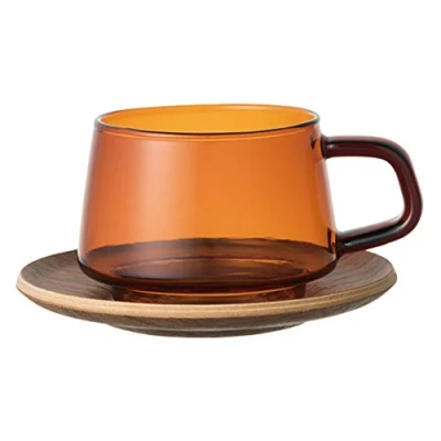 Image of KINTO Sepia Cup and Saucer 9.5OZ Amber (28663)