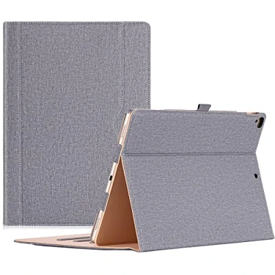 Image of ProCase for iPad Pro 12.9 Inch 2017/2015 Old Model Case Premium PU Leather Folio Cover, (1st / 2nd Generation) Grey