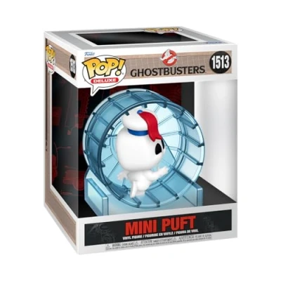Image of Funko POP! Deluxe : Ghostbusters: Frozen Empire Mini Puft In Wheel Collectable Vinyl Figure Official Merchandise Toys for Kids &amp; Adults Movies Fans Model Collectors