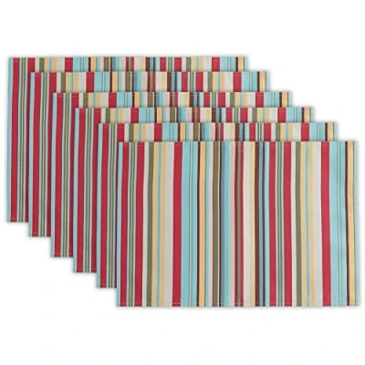 Image of DII Multi use, Machine Washable, Striped, Polyester, Summer Print, Placemat Set, 13x19