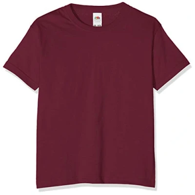 Image of Fruit of the Loom Unisex Kids Valueweight Short Sleeve T Shirt, Burgundy, 10 11 Years (Manufacturer Size:32)