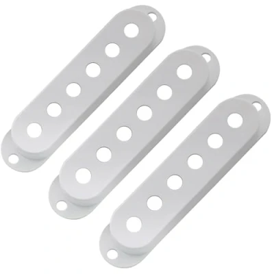 Image of Musiclily Pro 52.5mm Plastic Single Coil Pickup Covers Set for USA/Mexican Strat ST Style Electric Guitar, White (Set of 3)