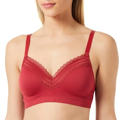 Image of SANS COMPLEXE Women&#039;s Agathe 56LAG98 Underwired Brassiere Bra, Rouge Rio, M