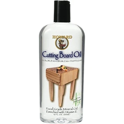 Image of Howard Cutting Board Oil BBB012 Food Safe Mineral for Butcher Blocks, Bread Boards, Chopping Kitchen Worktops and Wooden Tools 355ml