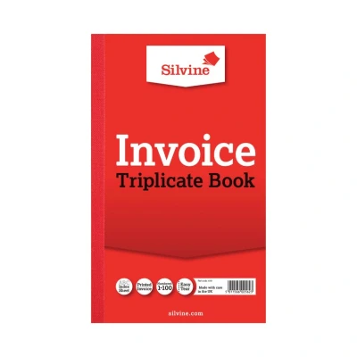 Image of Silvine Triplicate Invoice Book 210x127mm (6 Pack)