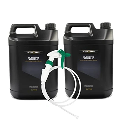 Image of Auto Xpert Bleeding Wheels 5 litre (2 Pack) With Long Hose Trigger Sprayer Fast Acting Car Alloy Wheel Cleaner Extreme Iron Contamination Fallout Remover pH Neutral Safe on All Surfaces