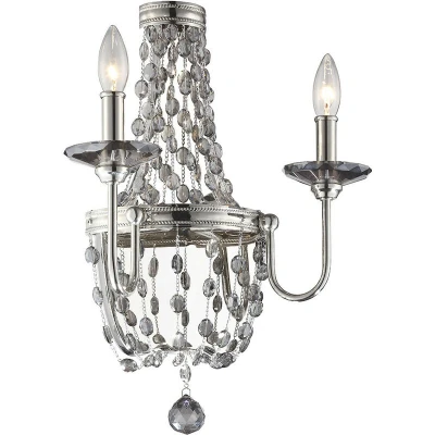 Image of Malia 2 Light Indoor Candle Wall Polished Nickel, E14