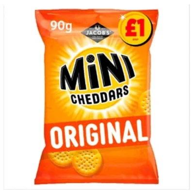 Image of Jacob&#039;s Mini Cheddars Original Snacks 90g x Case of 15