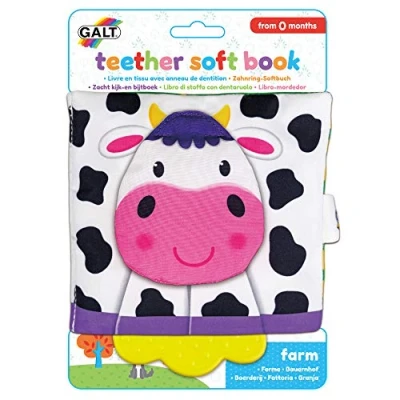 Image of Galt Toys, Teether Soft Book Farm, Baby &amp; Toy, Ages 0 Months Plus