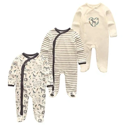 Image of Unisex Baby Cotton Pajamas Newborn Clothes Footed Bodysuit Sleep and Play Boys Girls (COLOR3, 0 3 Months)