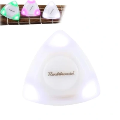 Image of Light Up Plectrum,Light Guitar Pick,LED Glowing Pick,Ukulele Pick, Replacement Picks,Guitar Accessories Gifts for Lovers (White)