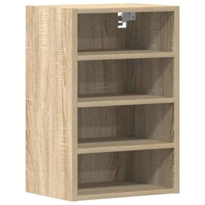 Image of vidaXL Hanging Cabinet Sonoma Oak 60x40 cm Engineered Wood Storage Solution with Easy Wall Mount Design for Kitchen