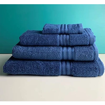 Image of Sue Rossi Ltd 100% Egyptian Cotton Towels 500gsm Thick Soft And Absorbent Face Cloth Hand Towel Bath Sheet (Navy Blue, Sheet)
