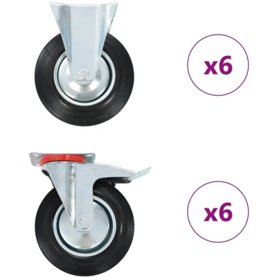 Image of vidaXL 12 pcs Casters 200 mm