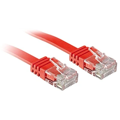 Image of LINDY 47510 Cat.6 Flat Ribbon Patch Cable Unshielded Red 0.3 m Pack of 1