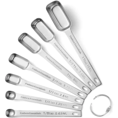 Image of Hudson Essentials Stainless Steel Measuring Spoons Set for Dry or Liquid Fits in Spice Jars of 7