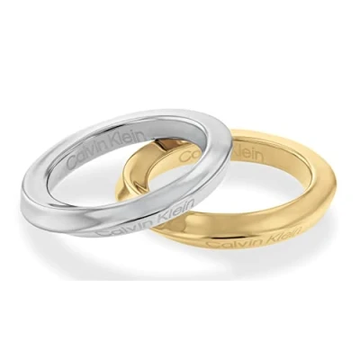 Image of Calvin Klein Women&#039;s TWISTED Ring Collection Yellow gold 35000330C
