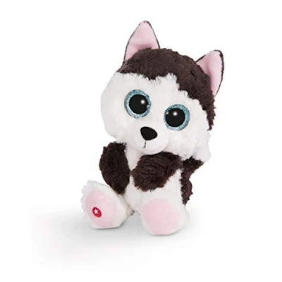 Image of NICI 45558 Hund GLUBSCHIS Cuddly Toy Husky Barkley 15cm, Star, Pink