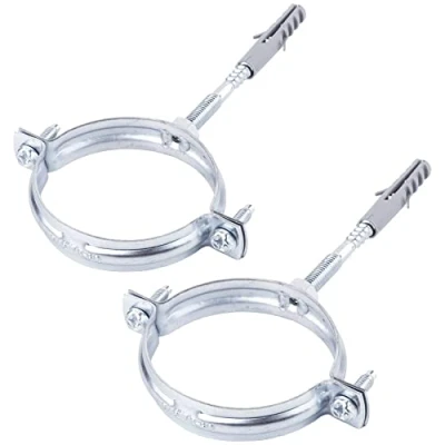 Image of SKIR&#039;CO (Pack of 2 pcs) Pipe Brackets for Ø 60 64 mm Pipes, Clamps, Supports Wall and Ceiling Mounting (2