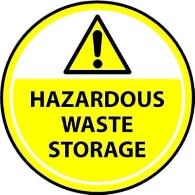 Image of Hazardous waste storage floor sticker Self adhesive graphic (400mm x 400mm)