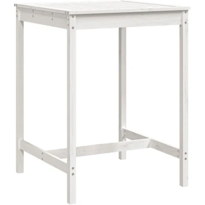 Image of vidaXL Garden Table White 82.5x82.5x110 cm Solid Wood Pine