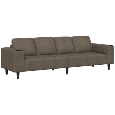 Image of vidaXL Sofa Set Dark grey Faux suede leather