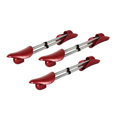 Image of Kaps 3 pairs Of Quality Shaping Plastic Shoe Trees With Spring Ladies Womens Shape, UK 9 / EU 36 42, Red