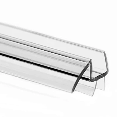Image of eatelle Shower Door Bottom Seal with Drip Rail for 3/8&quot; (10mm) Thick Glass, 36&quot; Long Sweep Ultra Clear Polycarbonate