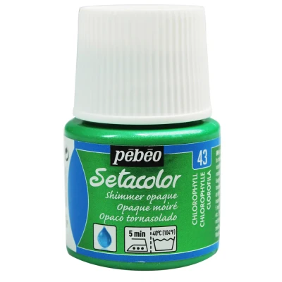 Image of PEBEO Setacolor Opaque Fabric Paint 45 Milliliter Bottle, Shimmer Chlorophyll