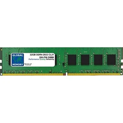 Image of 32GB DDR4 2933MHz PC4 23400 288 PIN DIMM MEMORY RAM COMPATIBLE WITH PC DESKTOPS/MOTHERBOARDS