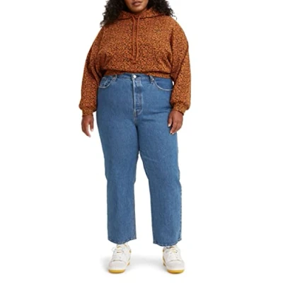 Image of Levi&#039;s Women&#039;s Plus Size Ribcage Straight Ankle Jeans Jazz Pop (Blue) 16M