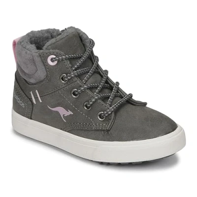 Image of Kangaroos KAVU Hightop trainers for kids, Size: 3.5, Steel grey/dusty rose Imitation leather/ textile