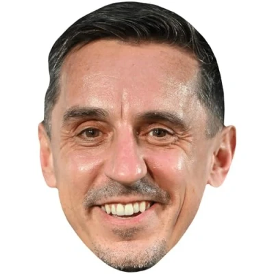 Image of Gary Neville (Stubble) Celebrity Mask, Flat Card Face, Fancy Dress Mask