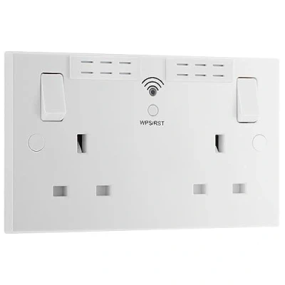 Image of BG Electrical Double Switched Power Socket and Wi Fi Repeater